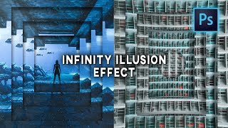 Infinity Inception Optical Illusion Effect in Photoshop  Easy Tutorial Linear Perspective [upl. by Isiah494]