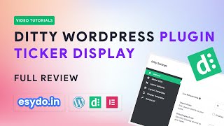 Ditty News Ticker Plugin  Tutorial  Review  Features  WordPress Tutorials in Hindi [upl. by Anirt]