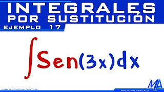 Integral de Seno  Integrales por Sustitución  Cambio de variable  Ejemplo 17 [upl. by Lauri]