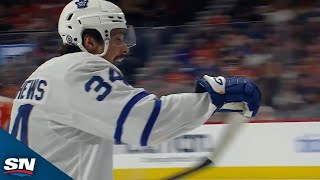 Maple Leafs Tyler Bertuzzi Tips In Auston Matthews Shot To Open Scoring vs Flyers [upl. by Chaim]