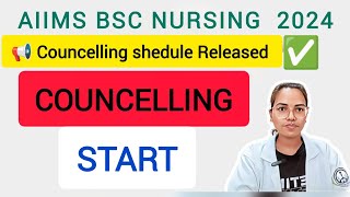 AIIMS BSC NURSING 2024 Councelling Start Councelling shedule Released aiimsnursingcouncelling [upl. by Eissej407]