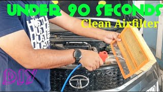 Air Filter Cleaning under 90 SECONDS  Better Mileage and Pickup [upl. by Assirolc]