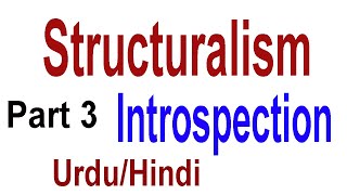 What is Introspection in psychology  Structuralism School of Thought Part 3  UrduHindi [upl. by Valenta743]