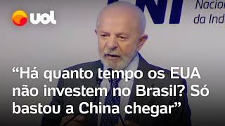 Lula diz que não quer brigar com os EUA e manda indireta Bastou a China vir para eles investirem [upl. by Cannon]