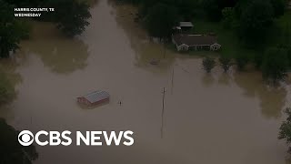 Floods swamping Southeast Texas more rain expected with totals nearing historic levels [upl. by Bassett]