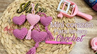 Mini corazón para🔑 llavero crochet 💖♥️ 5CM📏 [upl. by Carpet]