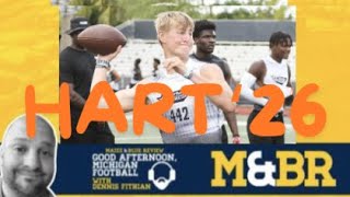 Brady Hart commits Good Afternoon Michigan Football [upl. by Annaid]