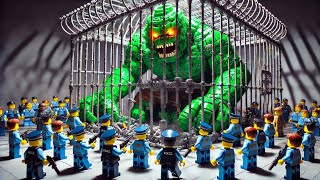 Police surround zombie behind bars  Lego zombie rise [upl. by Cheyney388]