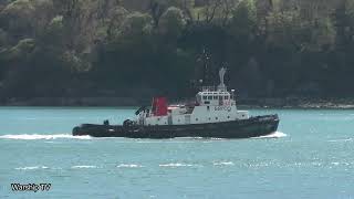 SERCO TUG SD POWERFUL RETURNS TO DEVONPORT NAVAL BASE 28424 [upl. by Acirat663]