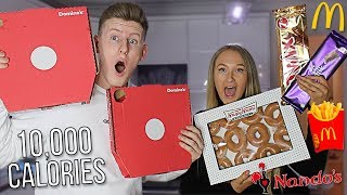 10000 CALORIE CHALLENGE WITH MY GIRLFRIEND bad idea [upl. by Sasnett14]