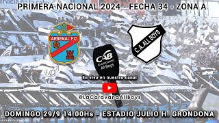 Arsenal vs AllBoys  Partido EnVivo PrimeraNacional 2024  FECHA 34  Zona A [upl. by Enom]