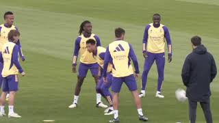 Real Madrid train ahead of visit of Athletic Bilbao to Santiago Bernabéu [upl. by Anelrahs]