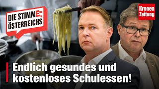 Tipps aus Vorzeigeland  Endlich gesundes und kostenloses Schulessen  kronetv NEWS [upl. by Melisandra]