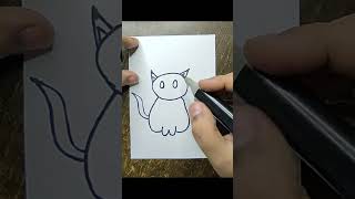 Easy Drawing and Sketch Ideas  Pencil and Markers Step by Step Cat Drawing Tutorial cat sketching [upl. by Boycie718]