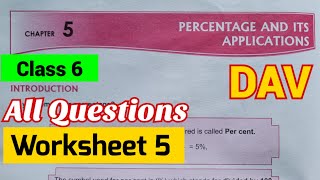 DAV class 6 Maths Chapter 5 worksheet 5 [upl. by Retsevel]