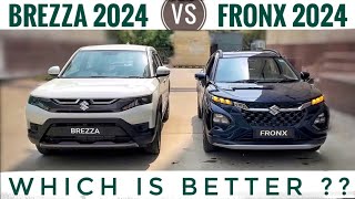 Maruti Fronx vs Brezza 2024  Which is better  Brezza vs Fronx Car  Fronx vs Brezza Base Model [upl. by Lerrehs727]