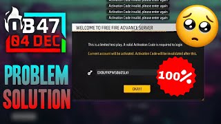 Free fire advance server code invalid problem solution 😢 [upl. by Ribak]