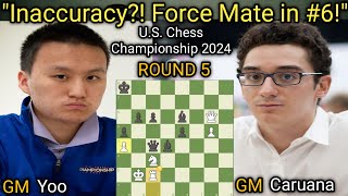 Christopher Yoo VS Fabiano Caruana  US Chess Championship 2024  Round 5 [upl. by Anaujal]