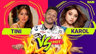 Ruggero Pasquarelli jugó VERSUS HOT 🔥💣 ¿Tini Stoessel o Karol Sevilla ¿Con quién se queda [upl. by Sirenay]