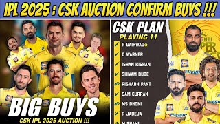 CSK New Players Prediction Full Detail  IPL 2025 Auction News [upl. by Farr]