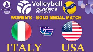 OLYMPIC WOMENS VOLLEYBALL LIVE │ ITALY vs USA  THE FINALS Livescore [upl. by Abisia]