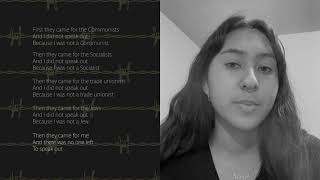 Holocaust Memorial Poem  a reading from our students [upl. by Atima]