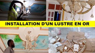 INSTALLATION DUN LUSTRE EN OR [upl. by Ahtamas796]