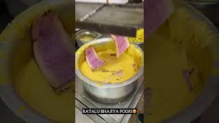 RATALU BHAJIYA POORI😍  Indian street food shorts [upl. by Cadman]