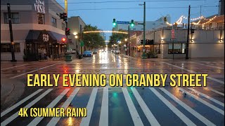 Walking Granby Street in the Summer Rain Norfolk VA [upl. by Faustus]