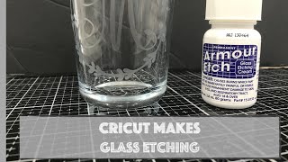 Easy Glass Etching Under 5 Mins using Armour Etch Cream and Cricut Vinyl Stencil  Great Gift Idea [upl. by Lyford]