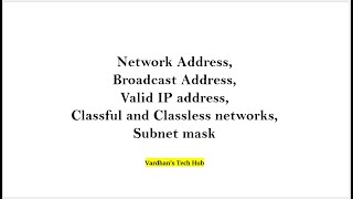 4 Network amp Broadcast Address Valid IP address Classful and Classless networks Sub netmask [upl. by Clementis]