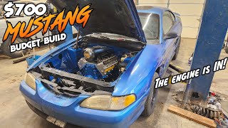 The ENGINE Is IN Budget SN95 Turbo Street Car Gets a ROWDY 60 LS With A Stage 3 Cam [upl. by Anialad510]