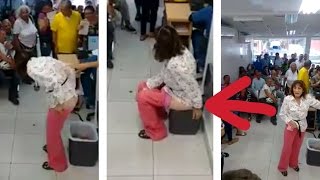 Se orina en bote de basura en el IMSS por que no la dejaron pasar al baño [upl. by Eiramannod]