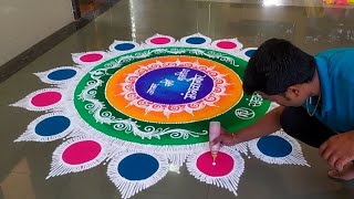 Diwali special rangoli design✨Sanskar bharti rangoli design [upl. by Sherourd]