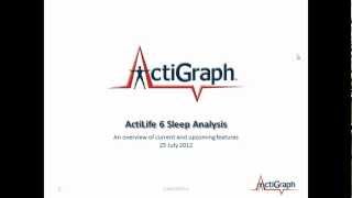 ActiLife 6 Sleep Analytics  July 26 2012 [upl. by Jen]