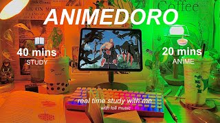 ANIMEDORO REAL TIME STUDY WITH ME LOFI MUSIC 4020 MINS [upl. by Akeyla]