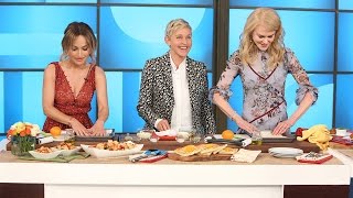 Ellen and Nicole Kidman Try to Learn Cooking Skills from Giada De Laurentiis [upl. by Solokin672]