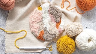 DIY Anleitung Punch Needle  Needle Punching  Rug Hooking [upl. by Berget]