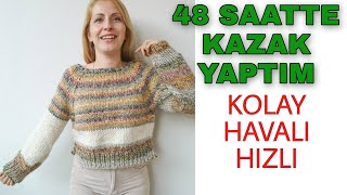 HERKES BAYILDI  Kazak Nasıl Yapılır  Karantina Kazağı  Knitting Sweaters [upl. by Stonwin]