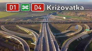 Dostavba križovatky diaľníc D1xD4 november 2022 [upl. by Yennej]