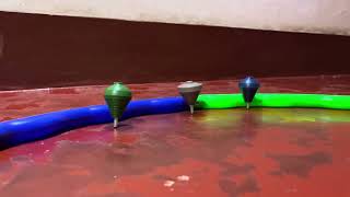 3 spinning tops bambaram colliding with each other inside a ring  viral trending [upl. by Ellehs]