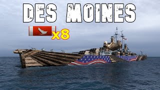 World of WarShips Des Moines  8 Kills 312K Damage [upl. by Wilinski]