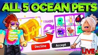 The OCEANIC Update is HERE in Adopt Me Trading All 5 NEW Pets LIVE [upl. by Alleras]