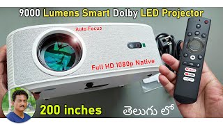 200quot Full HD Smart Dolby LED Projector with 9000 Lumens 🤯 Unboxing in Telugu [upl. by Abisha]