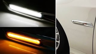 BMW E90 E92 E60 1 3 5 Series X1 Switchback LED Light Side Marker Lamps [upl. by Nueoras627]