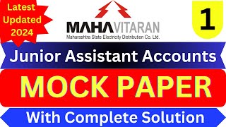 Mahavitaran Paper Account Assistant 2024  Mahadiscom previous year paper accounts  mseb paper [upl. by Casandra595]