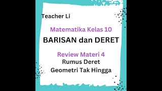 MUDAH DIMENGERT Rumus DERET GEOMETRI TAK HINGGA BARISAN dan DERET Materi Matematika Kelas 10 SMA [upl. by Eenrahc]