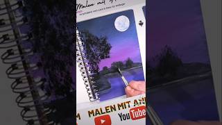 Magische Vollmond Landschaft mit Acryl malen 🎨🤩 creativeart acrylicpainting [upl. by Aveneg]