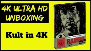 First Blood Rambo Trilogy Steelbook Unboxing German  4K Ultra HD  Studiocanal [upl. by Mechelle]