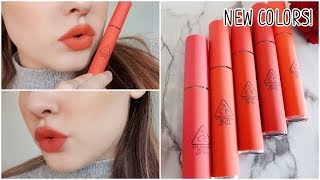 3CE Velvet Lip Tint Review NEW COLORS [upl. by Moya]